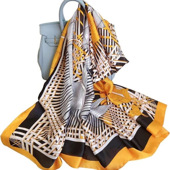 Fashion Scarves Scarf 100% Silk Feeling Scarf Silk Like Scarves Long Lightweight - Picture 1 of 7